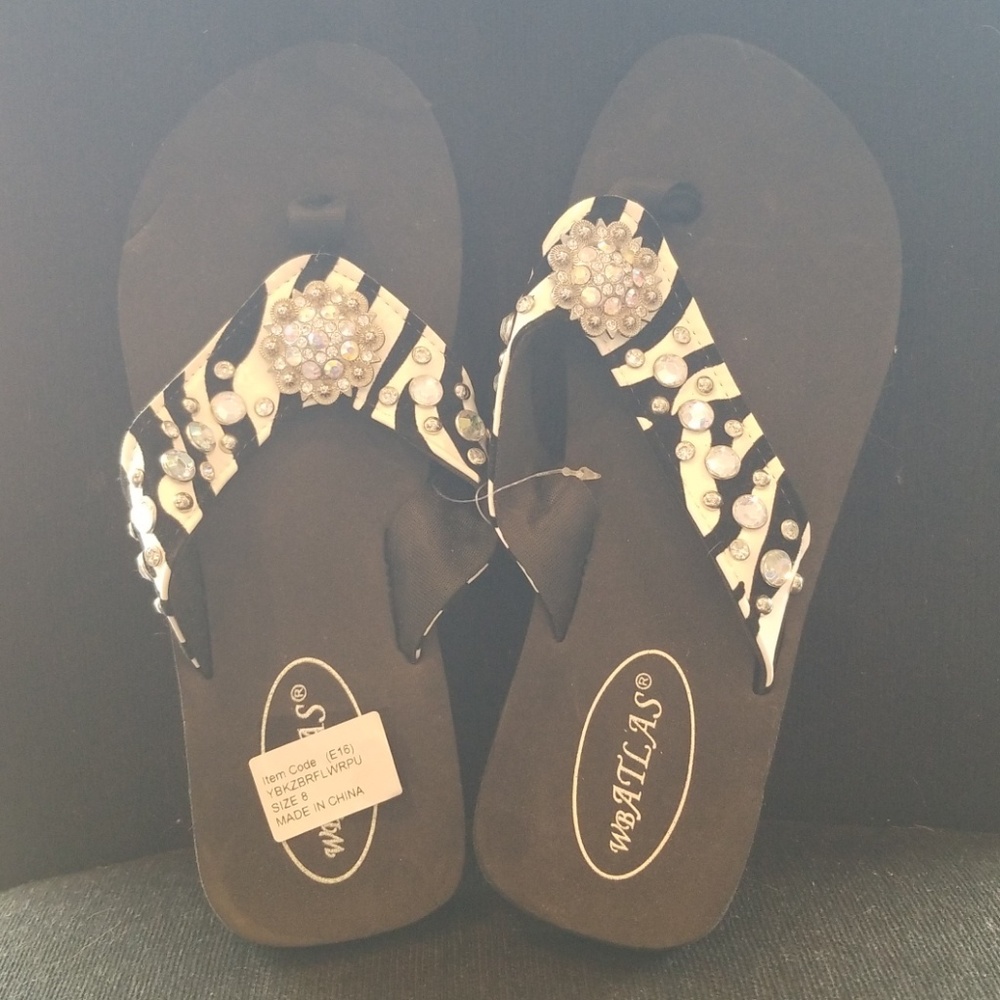 Rhinestone flip flops